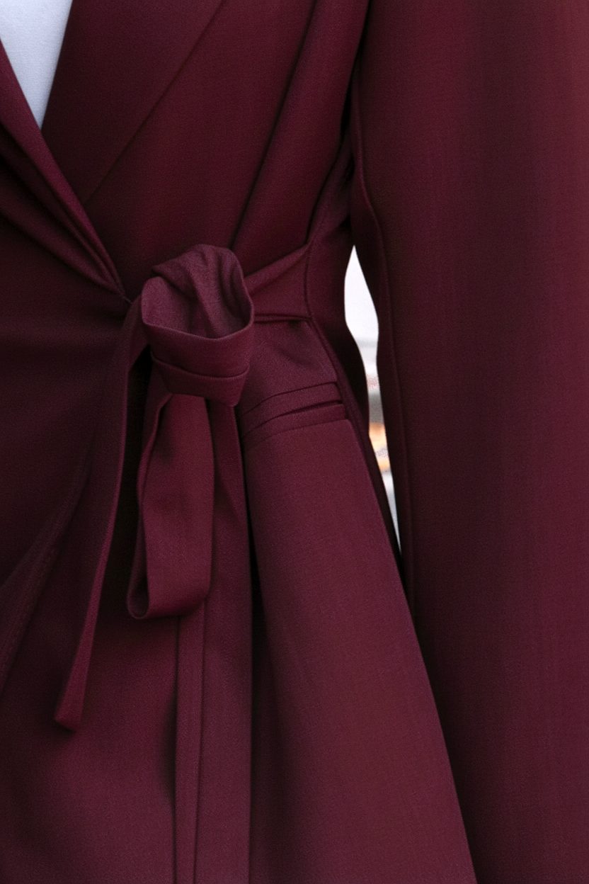 Classic Wrap Blazer Burgundy 2.0 – shoparchief, foto 4