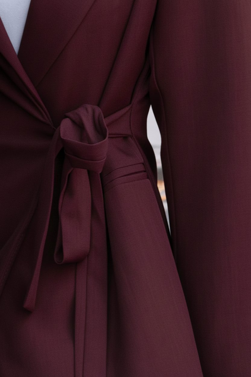 Classic Wrap Blazer Burgundy – shoparchief, foto 4