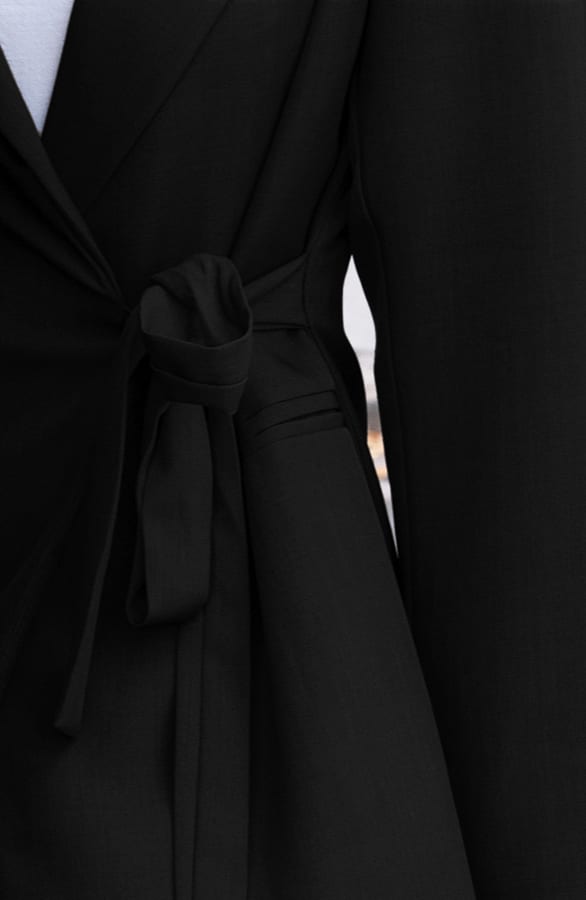 Classic Wrap Blazer Zwart – jassen, foto 4
