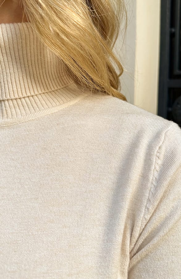 Rollkragenpullover Damen Sand, Foto 4