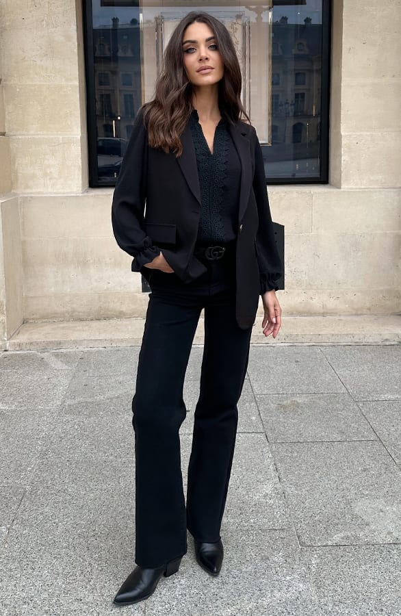 Elegant Blazer Gilet Zwart – blazers, foto 8