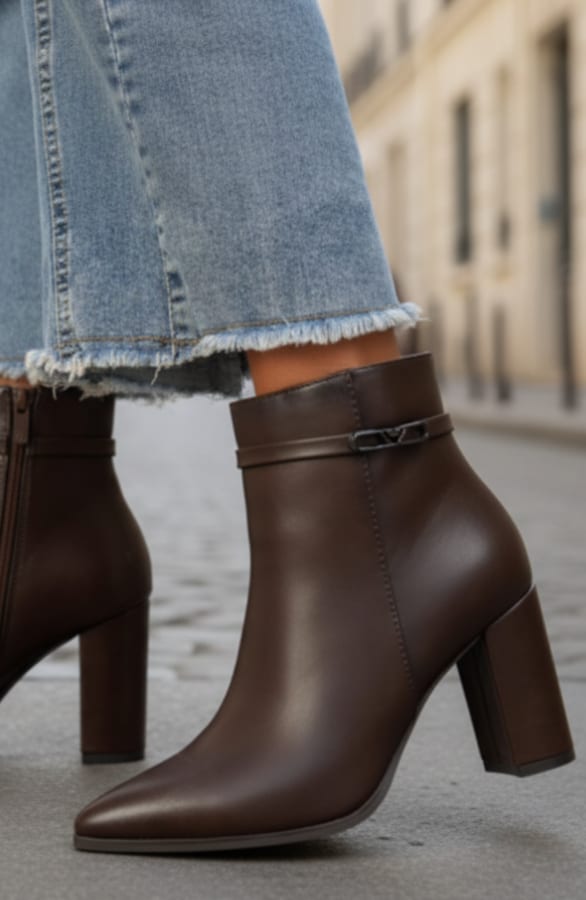 Enkellaarzen Met Hak Bruin – alle schoenen, foto 2