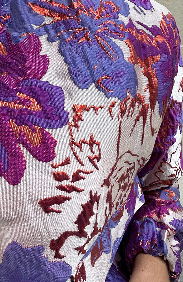 Jacquard Bomberjacket Flower Paars – jassen, foto 4