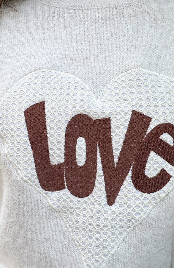 Love Lace Sweater Beige – shoparchief, foto 4