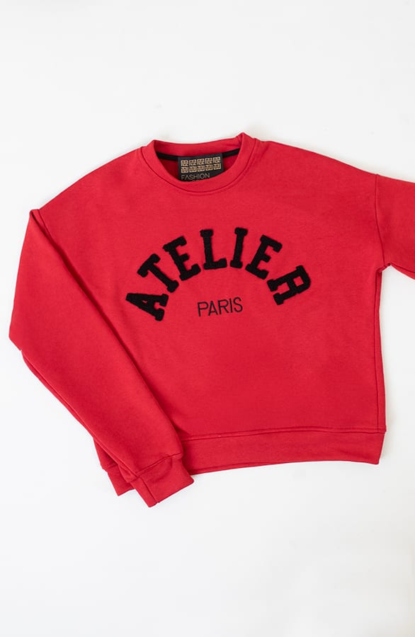 Oversized Atelier Paris Sweater Bright Red – truien, foto 4
