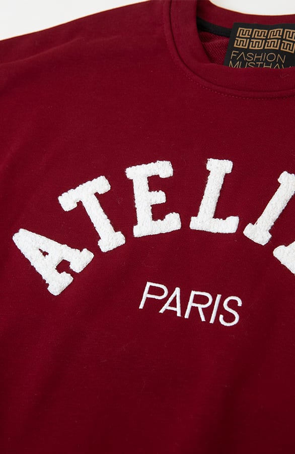Oversized Atelier Paris Sweater Burgundy – truien, foto 4