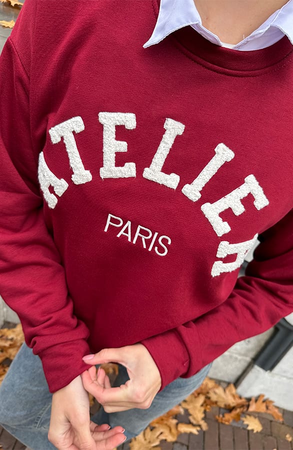 Oversized Atelier Paris Sweater Burgundy – truien, foto 8