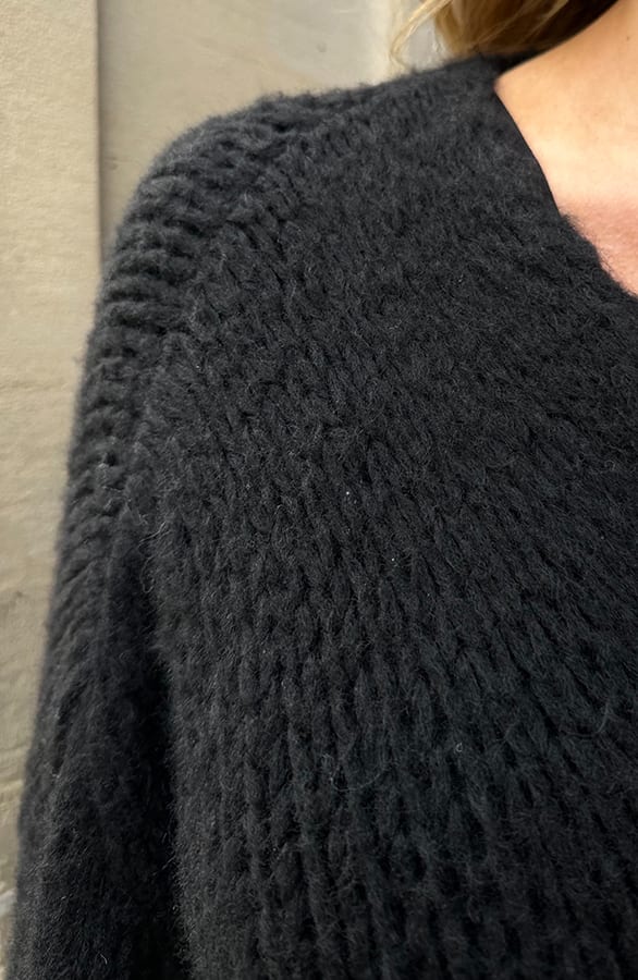 Oversized Knitted Vest Zwart – vesten, foto 3