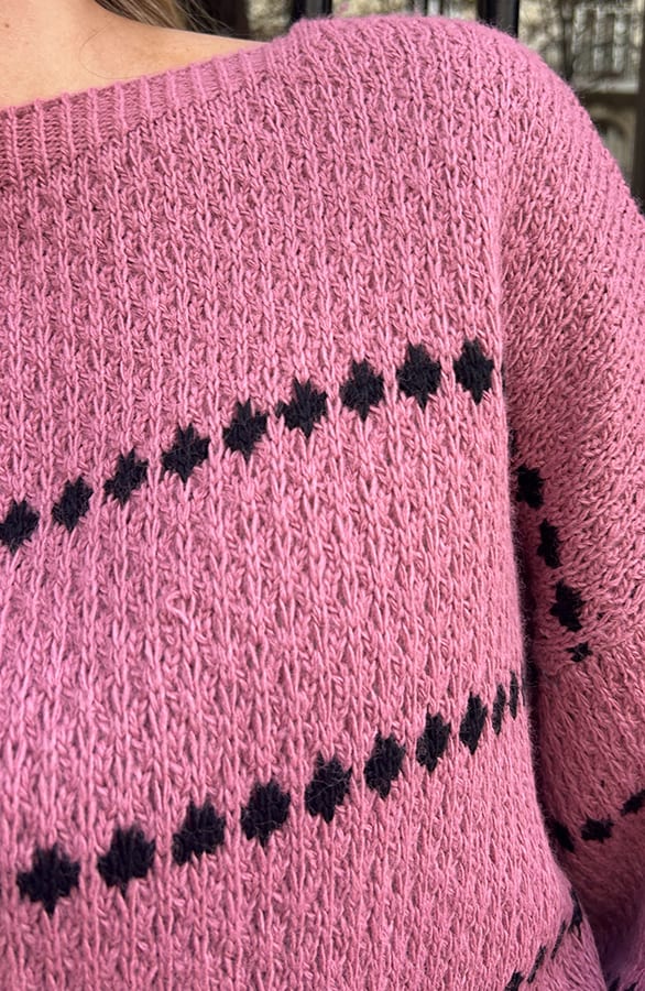 Oversized Stipjes Trui Dust Roze – truien, foto 4