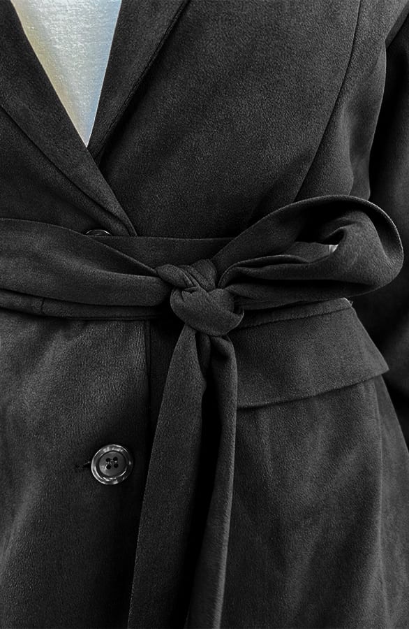 Oversized Suede Blazer Zwart – jassen, foto 4
