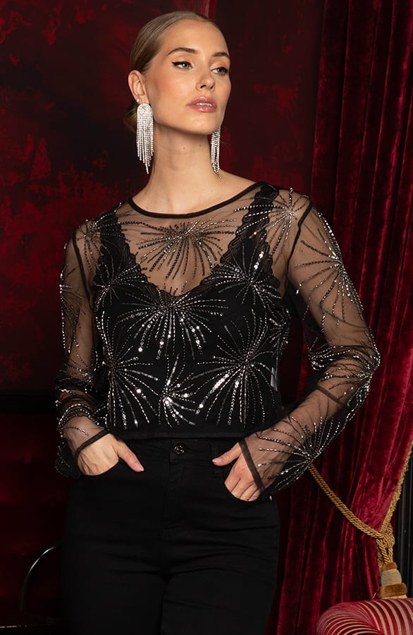Glitter Mesh Top – tops, foto 5