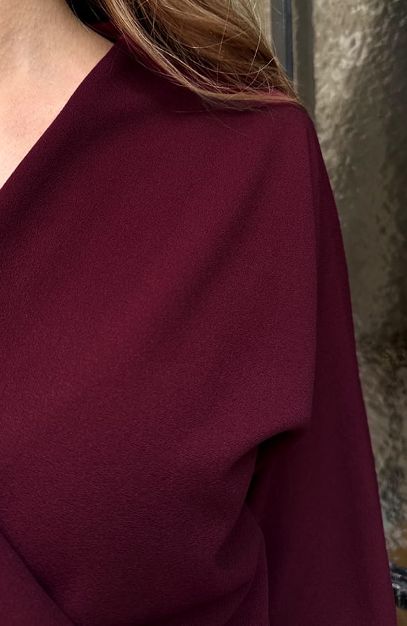 Scuba Long Sleeve Jurk Burgundy – jurken, foto 10