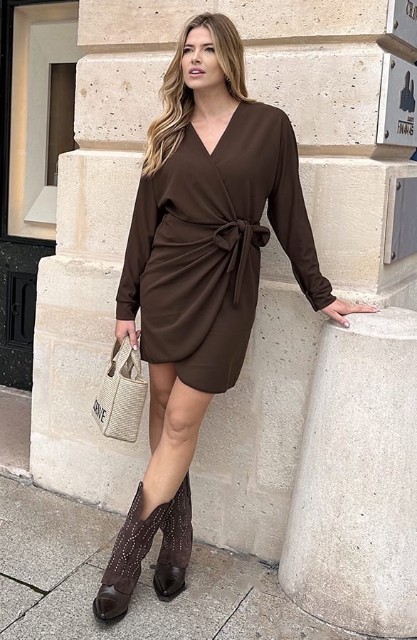 Scuba Long Sleeve Jurk Choco – jurken, foto 11