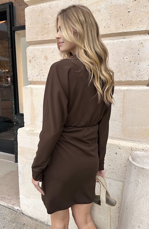 Scuba Long Sleeve Jurk Choco – jurken, foto 9