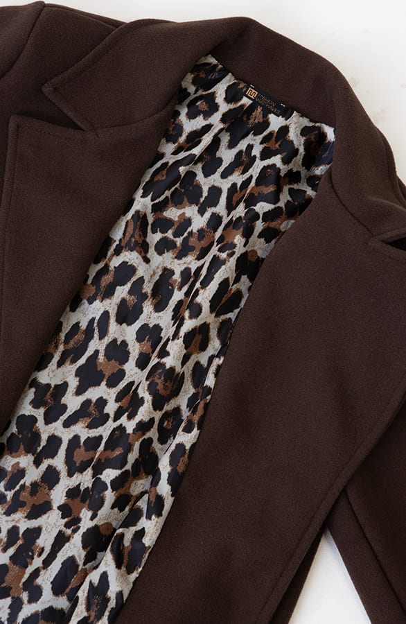 Soft Coat Met Leopard Lining Choco – jassen, foto 7