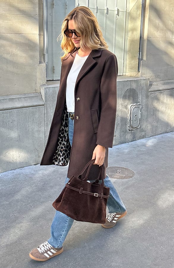 Soft Coat Met Leopard Lining Choco – jassen, foto 8