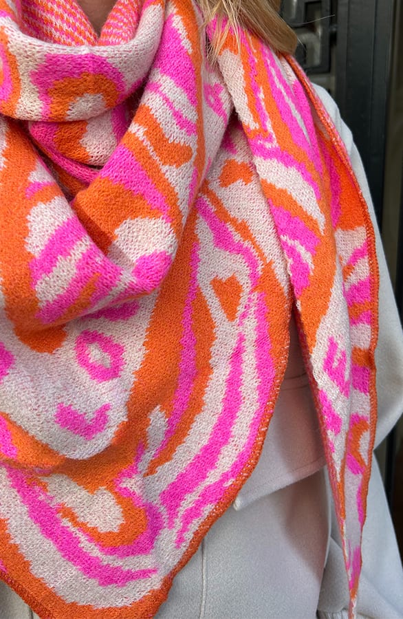 Trendy Sjaal Roze Oranje – shoparchief, foto 3