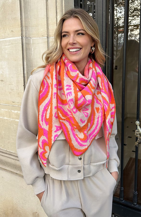 Trendy Sjaal Roze Oranje – shoparchief, foto 5