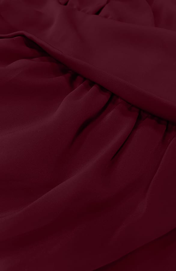 V-hals Jurk Strik Detail Burgundy – jurken, foto 3