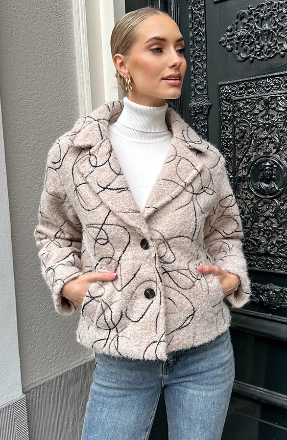 Woven Art Jacket Beige – jassen, foto 10