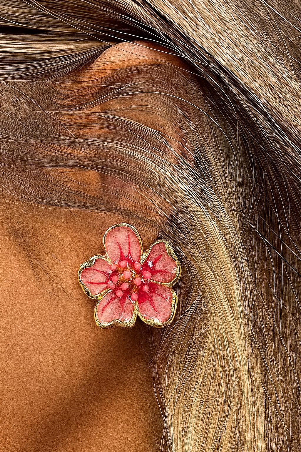 Flower Oorbellen Goud Roze – alle accessoires, foto 2