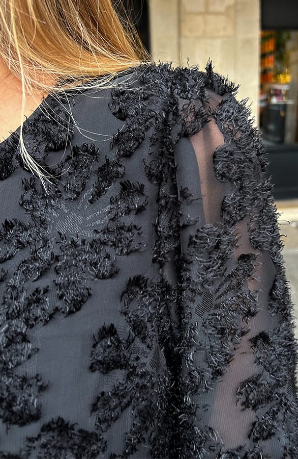 Fringes Pofmouwen Top Zwart – tops, foto 4
