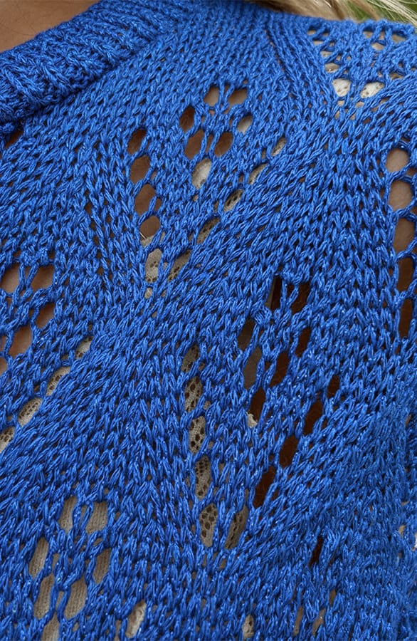 Lurex Gehaakte Top Kobalt – tops, foto 4