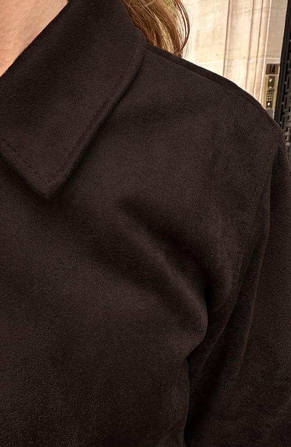 Suede Zip Jacket Choco – jassen, foto 5