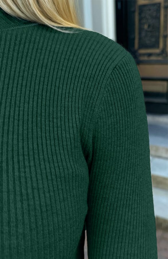 Ultra Soft Jurk Met Col Smaragd – jurken, foto 4
