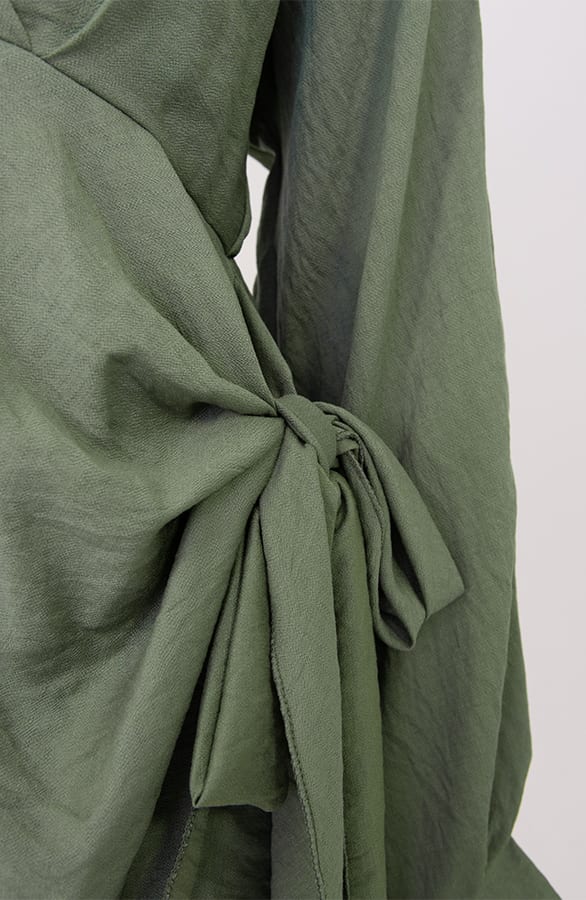 Elegant V-Hals Jurk Army – jurken, foto 4