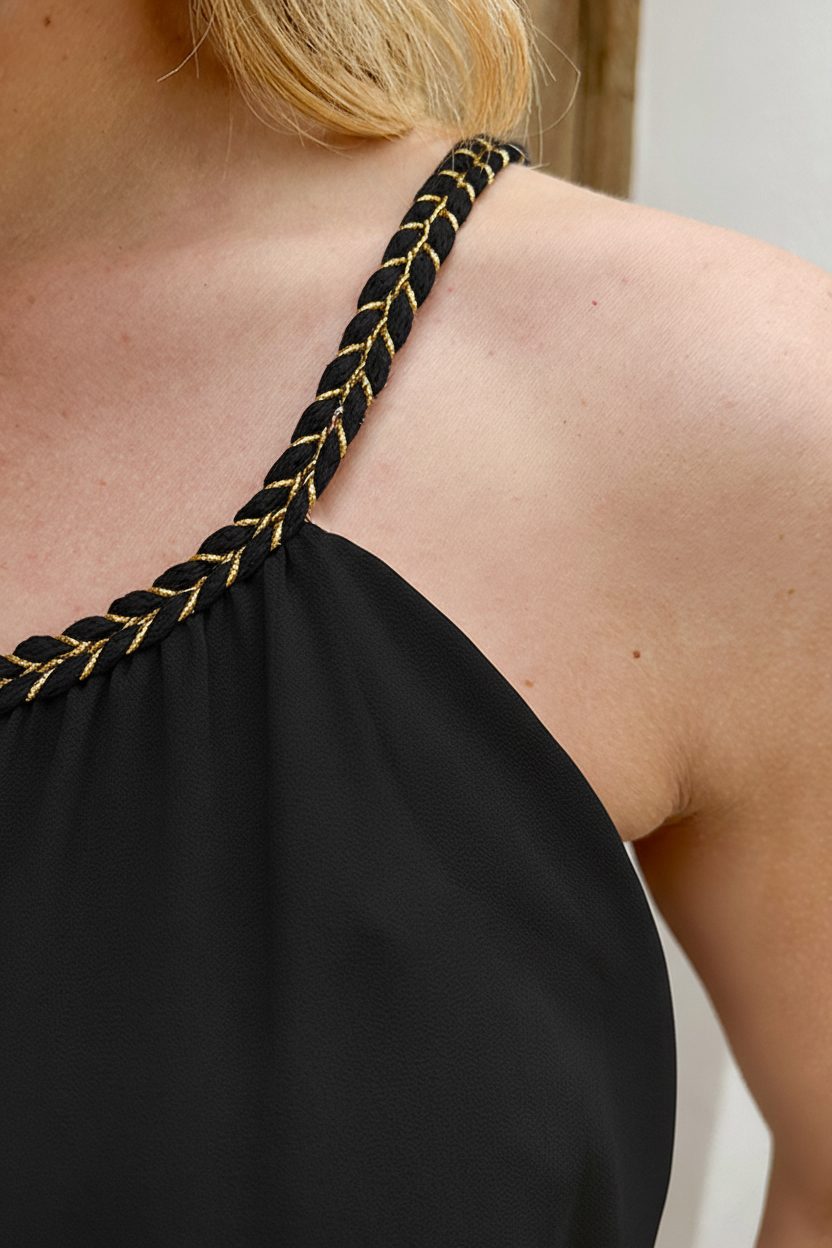 Lurex Braid Top Zwart – tops, foto 4