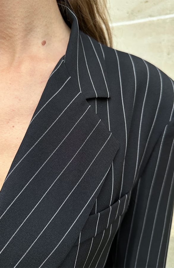 Oversized Striped Print Blazer Zwart – jassen, foto 5