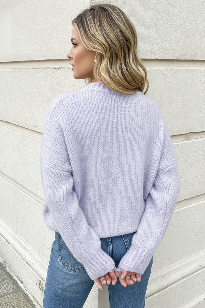 Soft Oversized Trui Light Lila – shoparchief, foto 3
