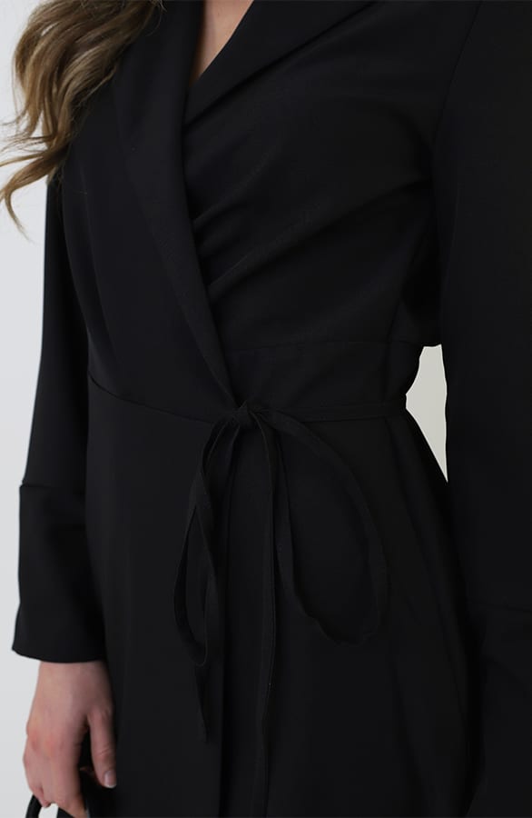 Classic Elegant Blazer Dress Zwart – jurken, foto 9
