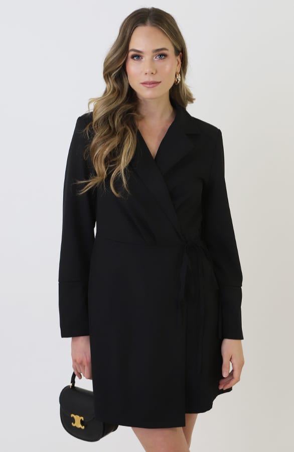 Classic Elegant Blazer Dress Zwart – jurken, foto 7