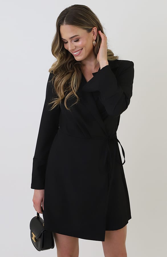 Classic Elegant Blazer Dress Zwart – jurken, foto 11