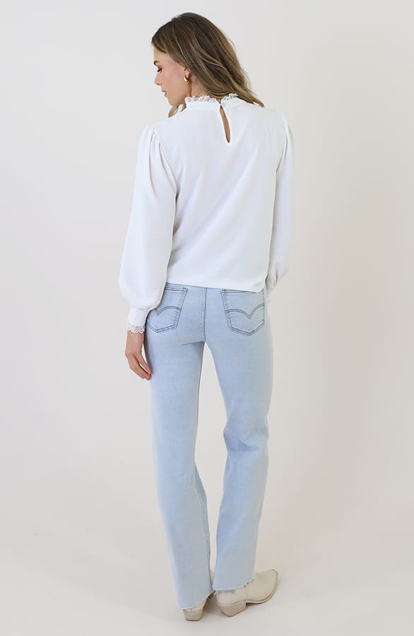 Col Blouse Met Kant Ecru – blouses, foto 10