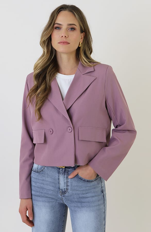 Cropped Pocket Blazer Mauve – jassen, foto 1