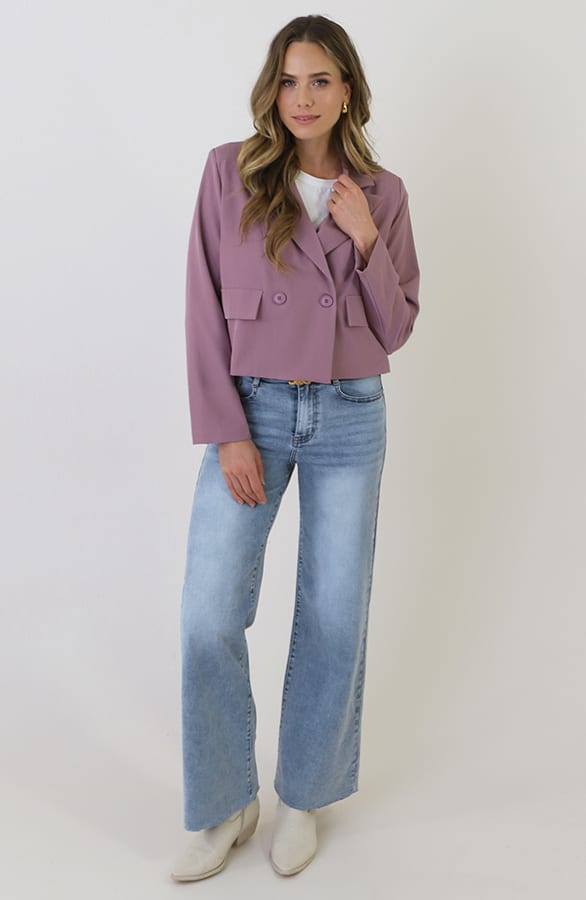 Cropped Pocket Blazer Mauve – jassen, foto 6