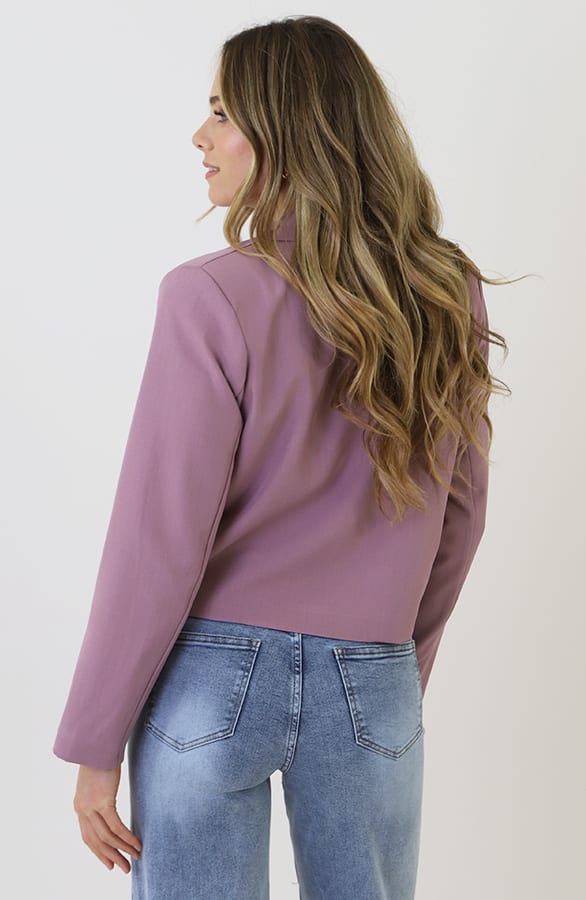 Cropped Pocket Blazer Mauve – jassen, foto 3