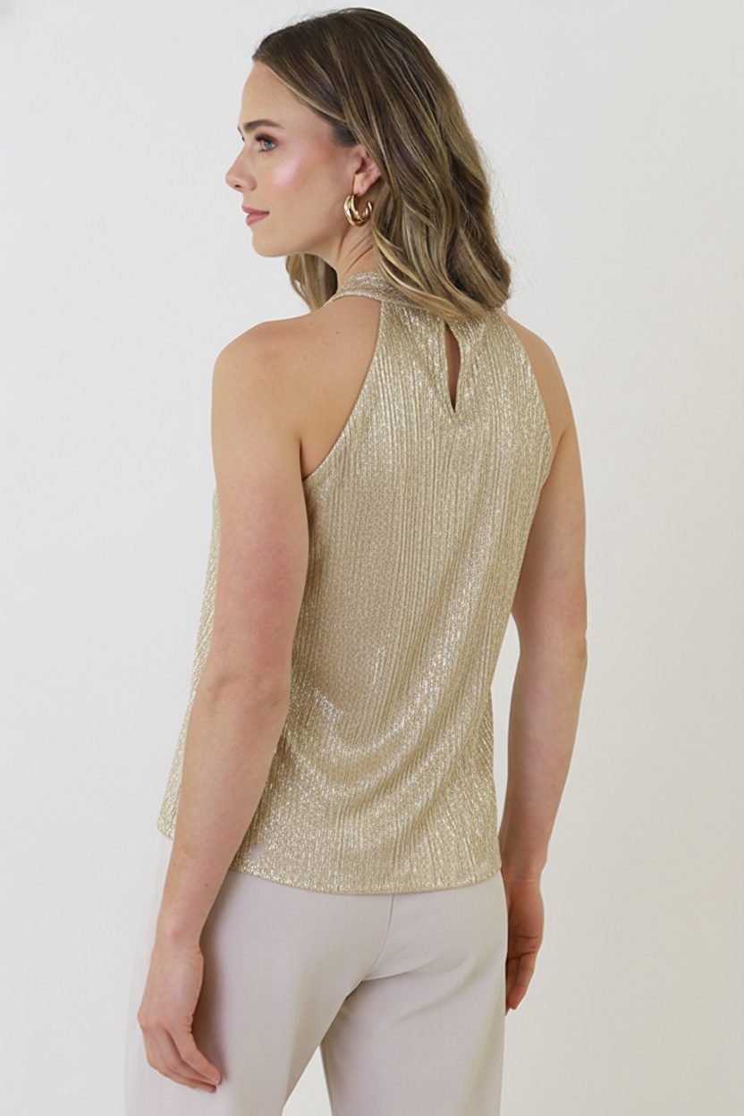 Elegance Halter Top Lurex Gold, Tops, Foto 8