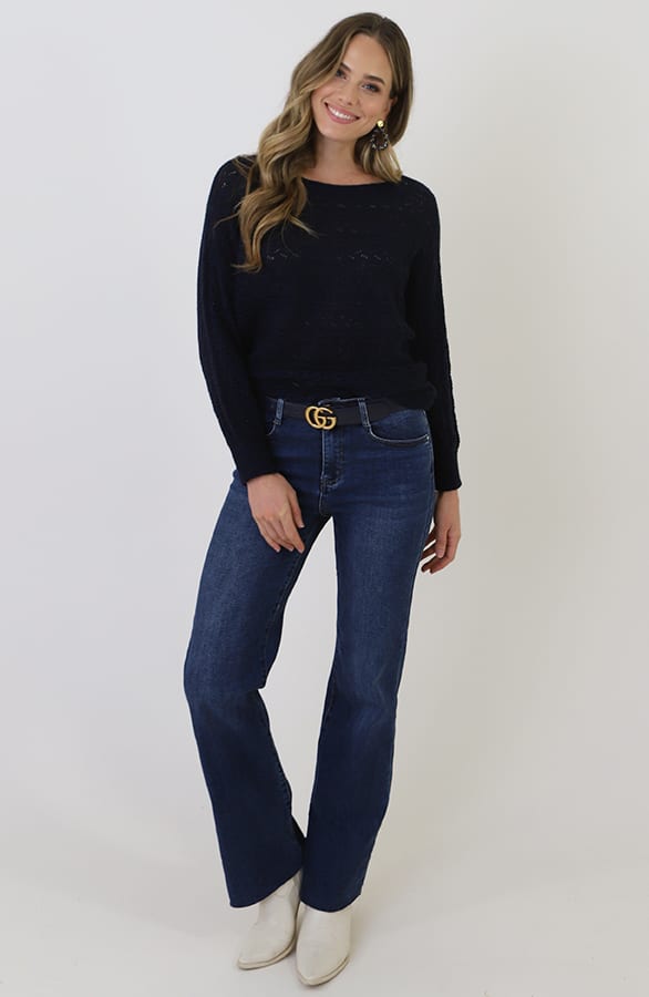 Gehaakte Lurex Top Longsleeve Marine – tops, foto 9