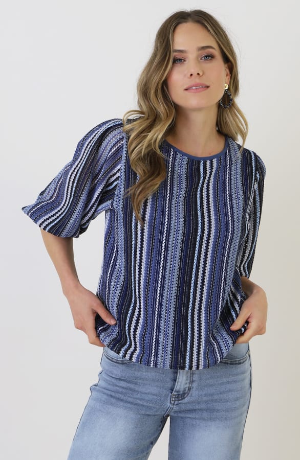 Gehaakte Pofmouwen Top Blauw – tops, foto 7