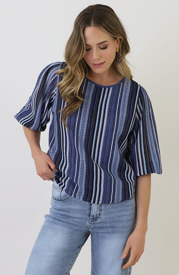 Gehaakte Pofmouwen Top Blauw – tops, foto 9