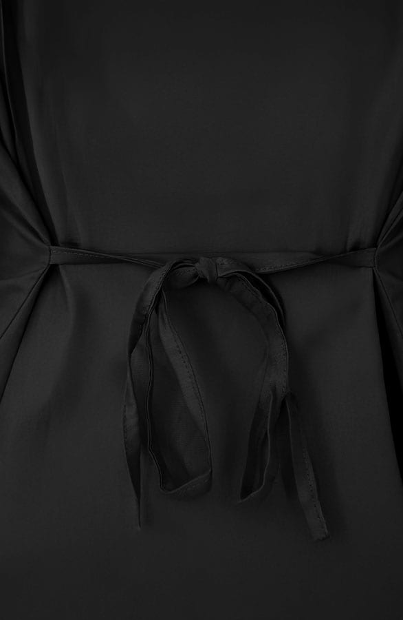 Katoenen Strik Blouse Zwart – blouses, foto 4