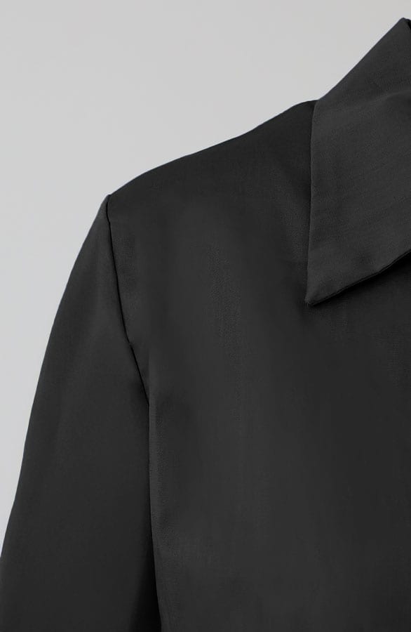 Katoenen Strik Blouse Zwart – blouses, foto 6