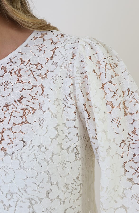 Lace Long Sleeve Blouse Ecru – tops, foto 11