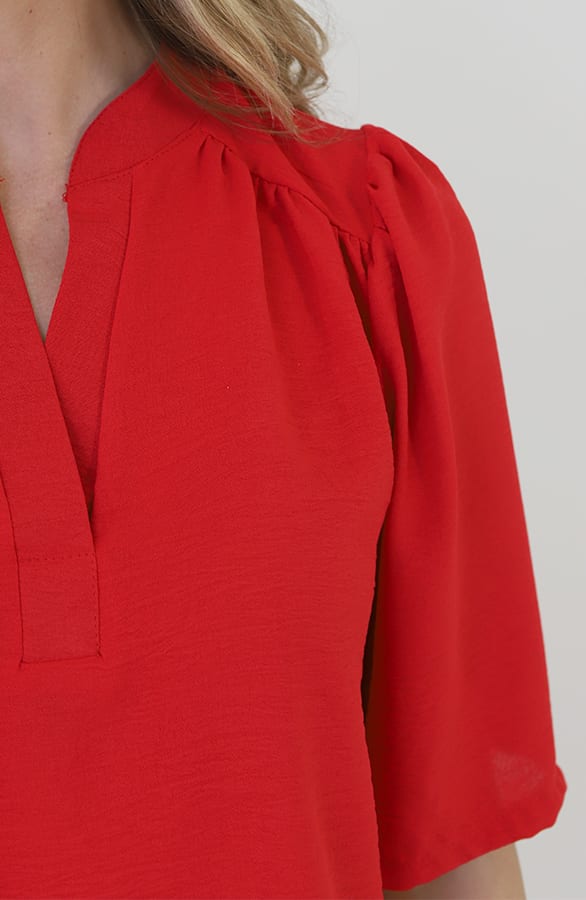 Lilly V-hals Wijde Mouw Top Rood – tops, foto 9