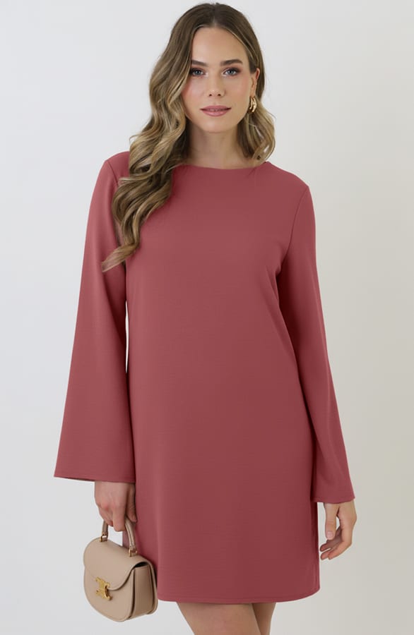 Longsleeve Jurk Open Rug Dust Roze – jurken, foto 6