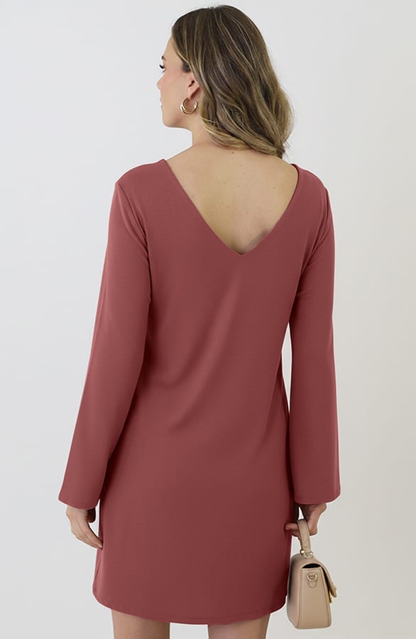 Longsleeve Jurk Open Rug Dust Roze – jurken, foto 7